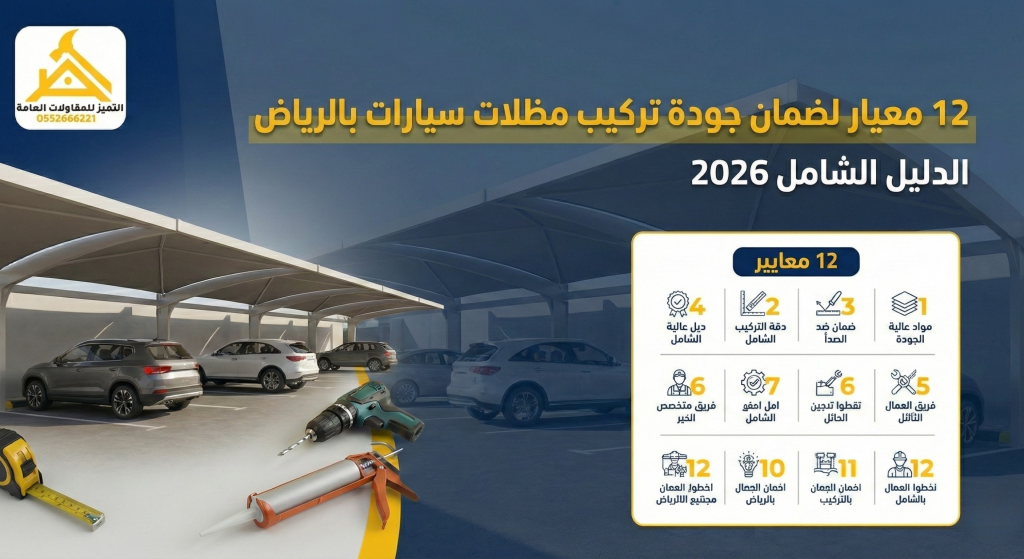 تركيب مظلات سيارات بالرياض