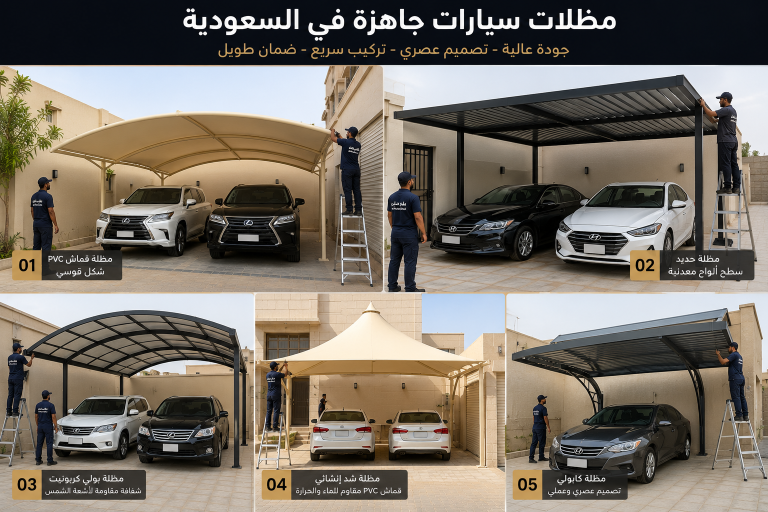 مظلات سيارات جاهزة