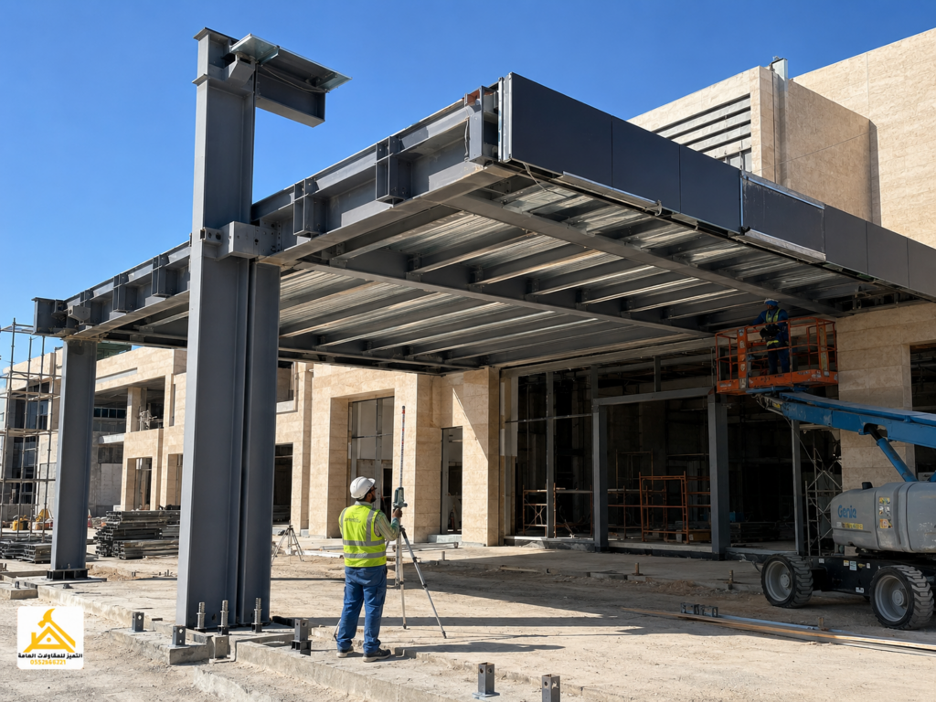 المواصفات الهندسية لمظلات تجارية كلادينج بهيكل حديدي قوي