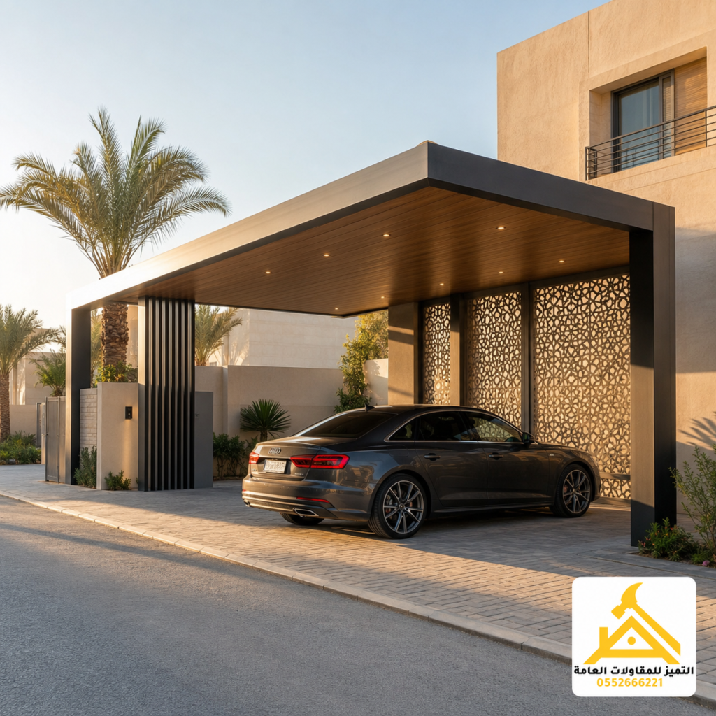 كلادينج الرياض لواجهة مطعم أو مشروع تجاري بإضاءة ليلية فاخرة